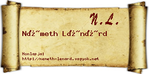 Németh Lénárd névjegykártya