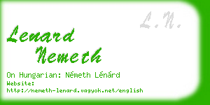 lenard nemeth business card