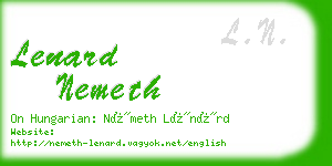 lenard nemeth business card